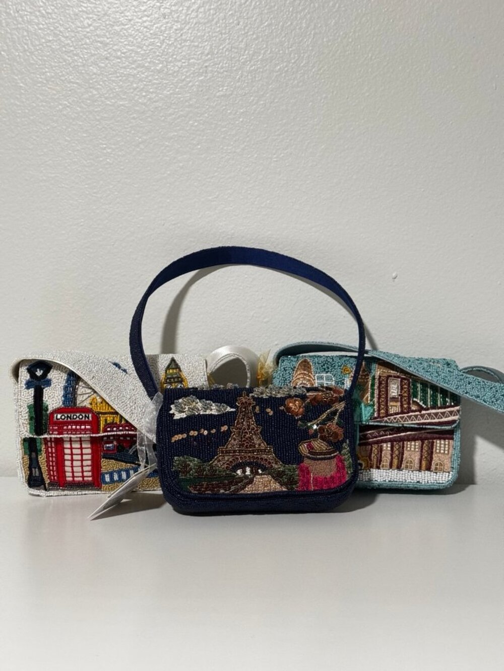 Beaded Handbags - London, Paris, New York Viral Beaded Bags NWT